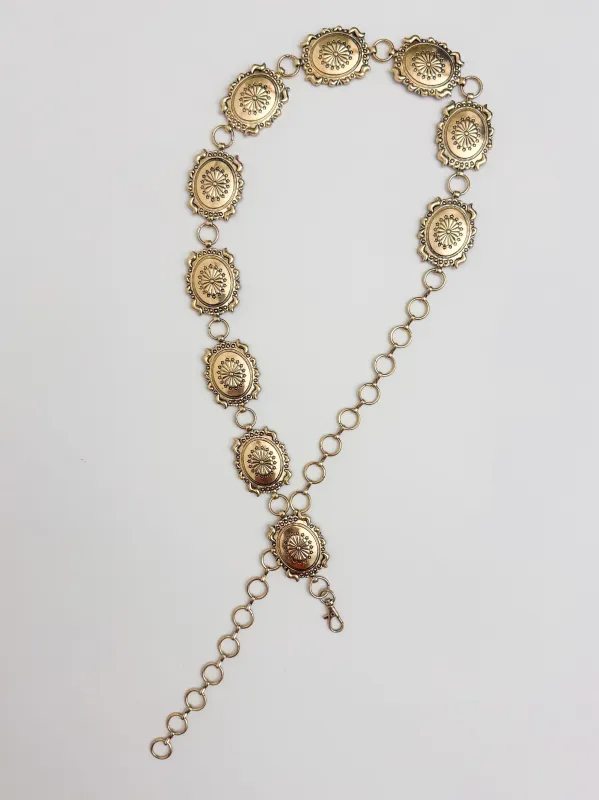 Intricate Western Concho Belt sold by Mimosa