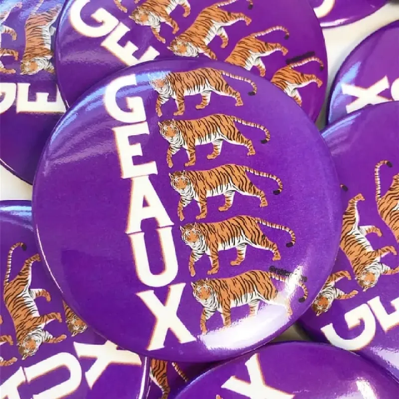 GEAUX Gameday Button Purple made by Mimosa