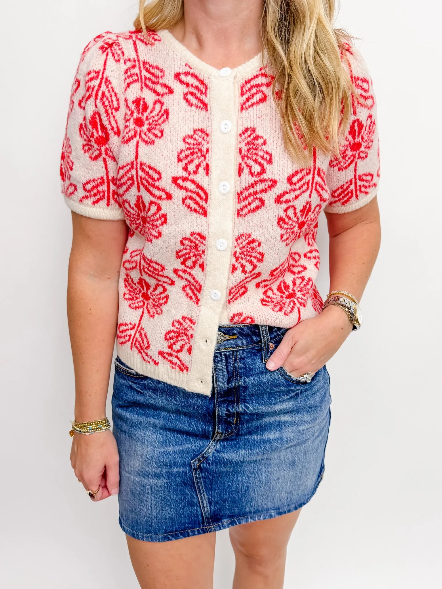 Floral Field SS Sweater Cardi sold by Mimosa product image thumbnail 2