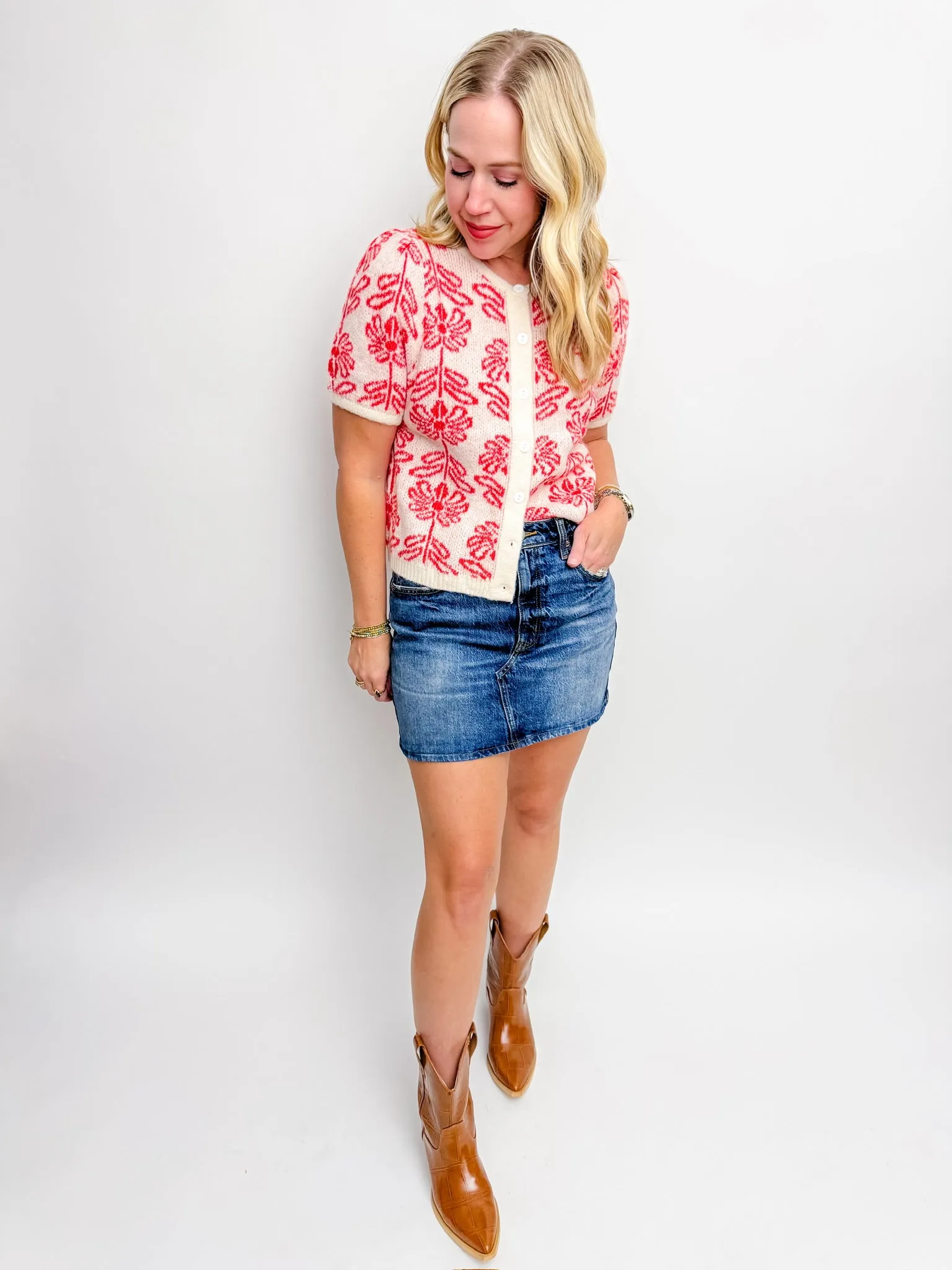 Floral Field SS Sweater Cardi sold by Mimosa product image thumbnail 3