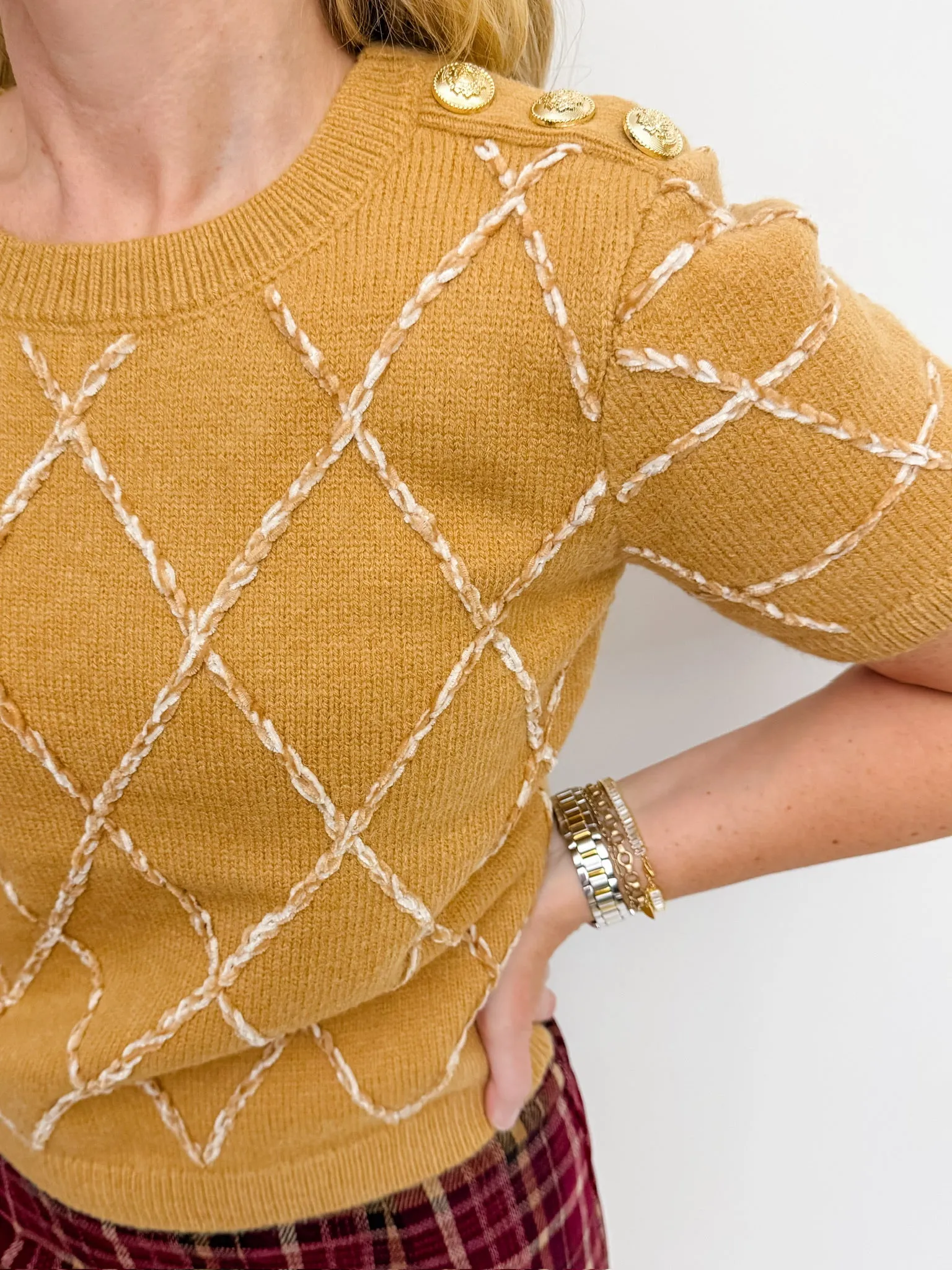 Maison Diamond Knit Sweater Top sold by Mimosa product image thumbnail 3