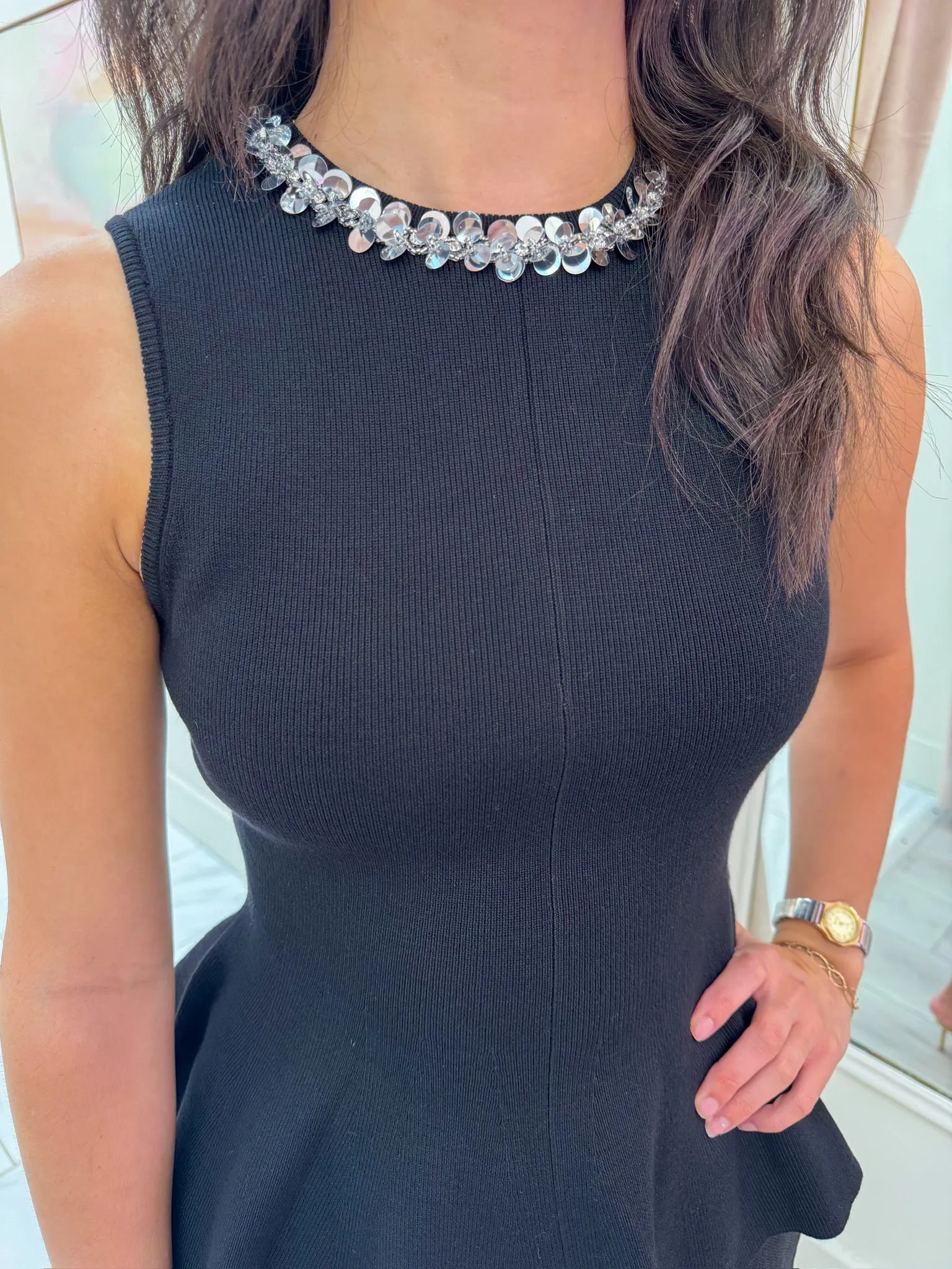 Luxe Jewel Trim Peplum Top sold by Mimosa product image thumbnail 3