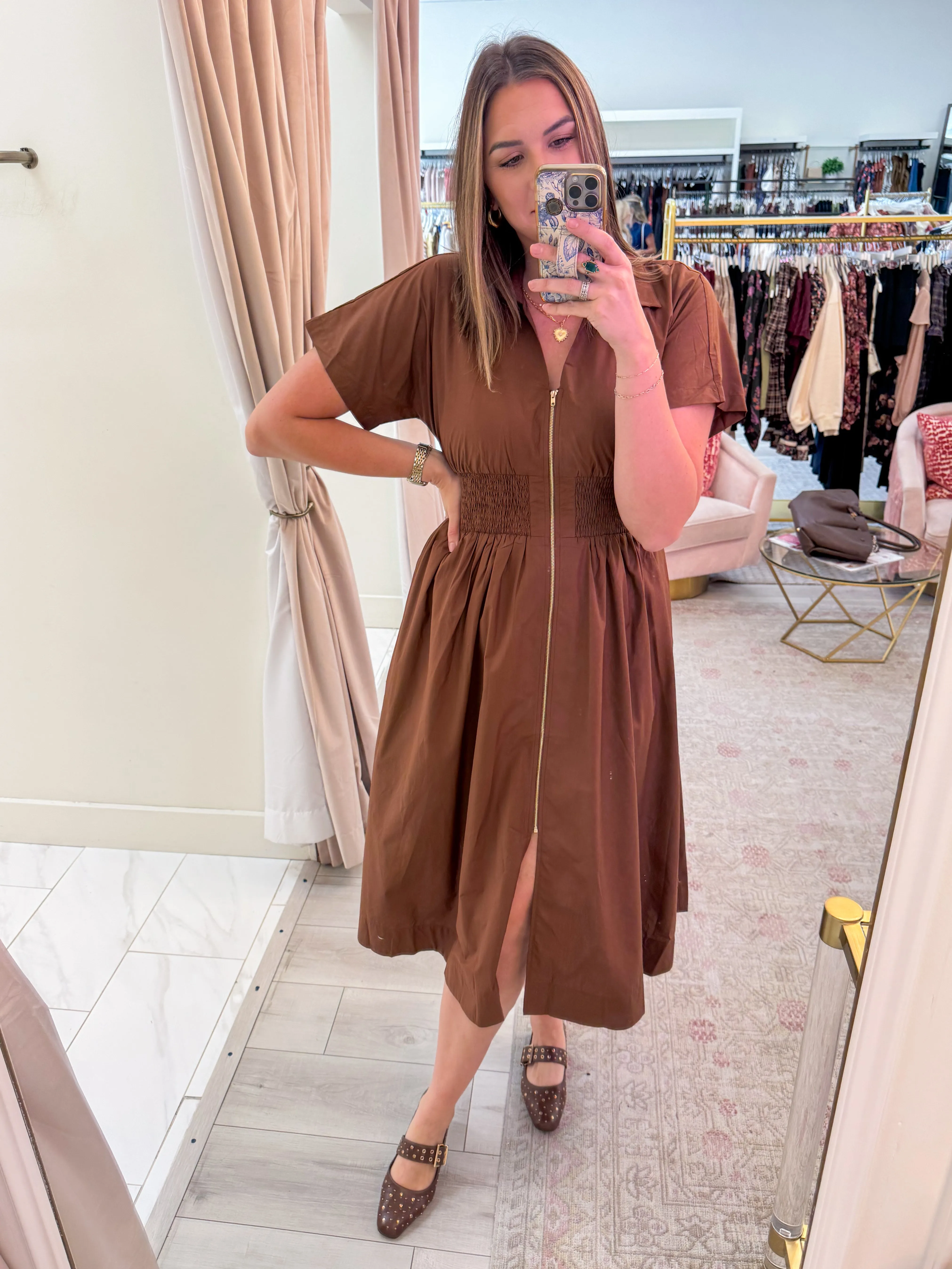 Ember Zip Front Collared Midi Dress sold by Mimosa product image thumbnail 2