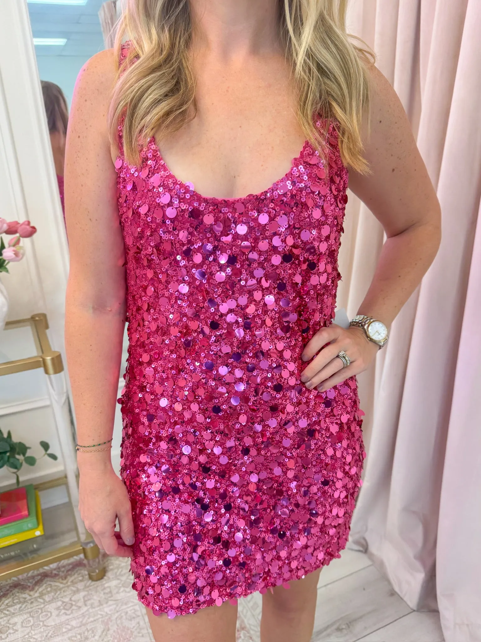 After Hours Mini Dress Rich Magenta Sequins sold by Mimosa product image thumbnail 2