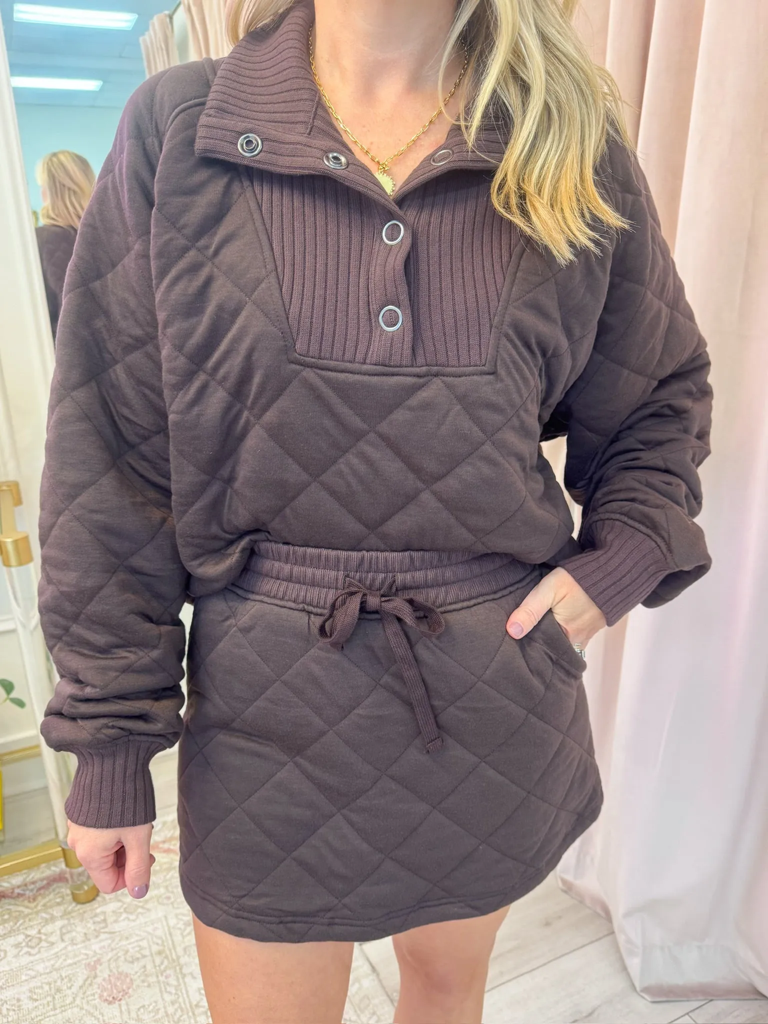 Cool Down Quilted Snap Pullover sold by Mimosa product image thumbnail 2