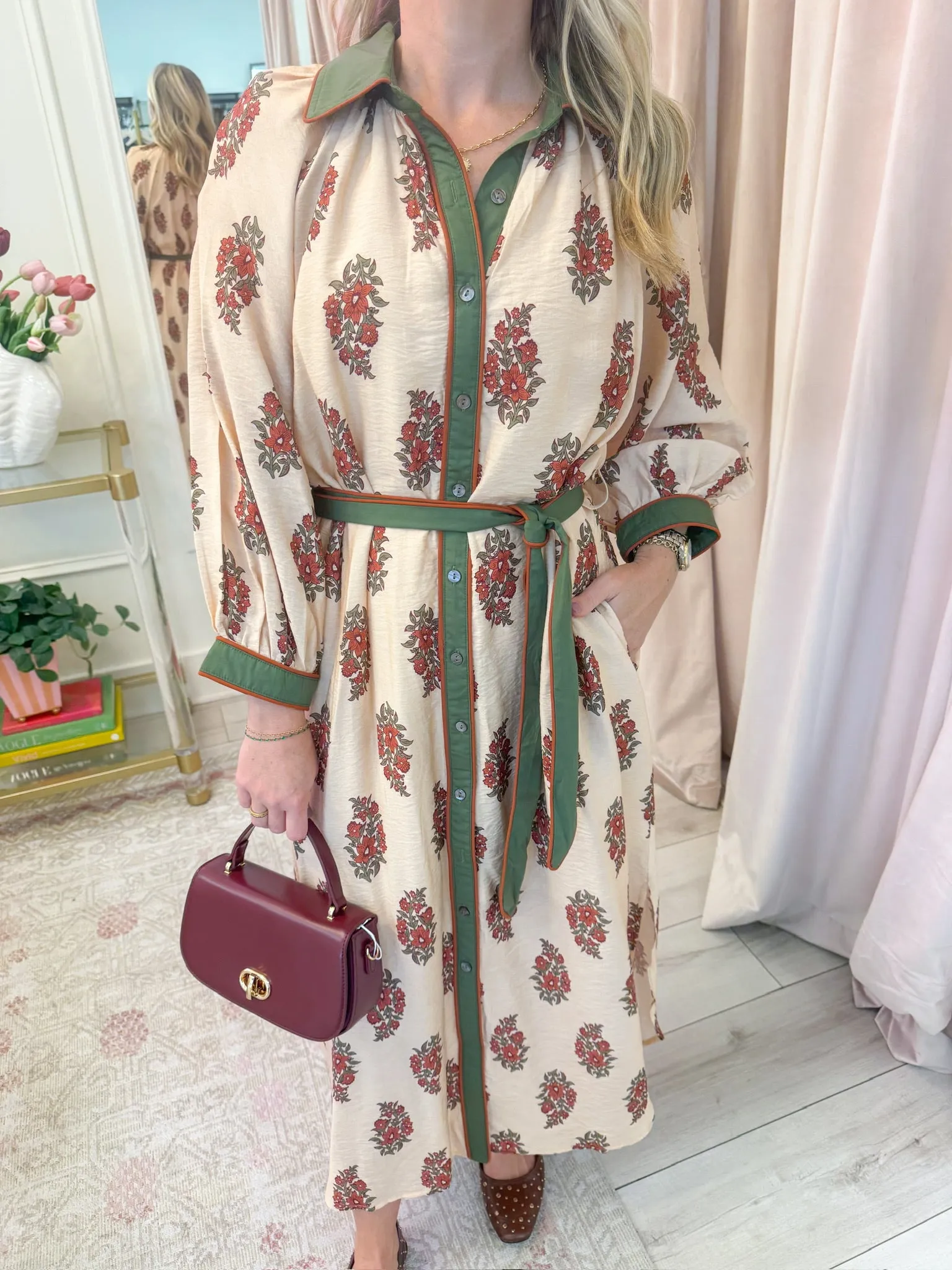 Golden Olive Bloom Maxi Dress sold by Mimosa product image thumbnail 2