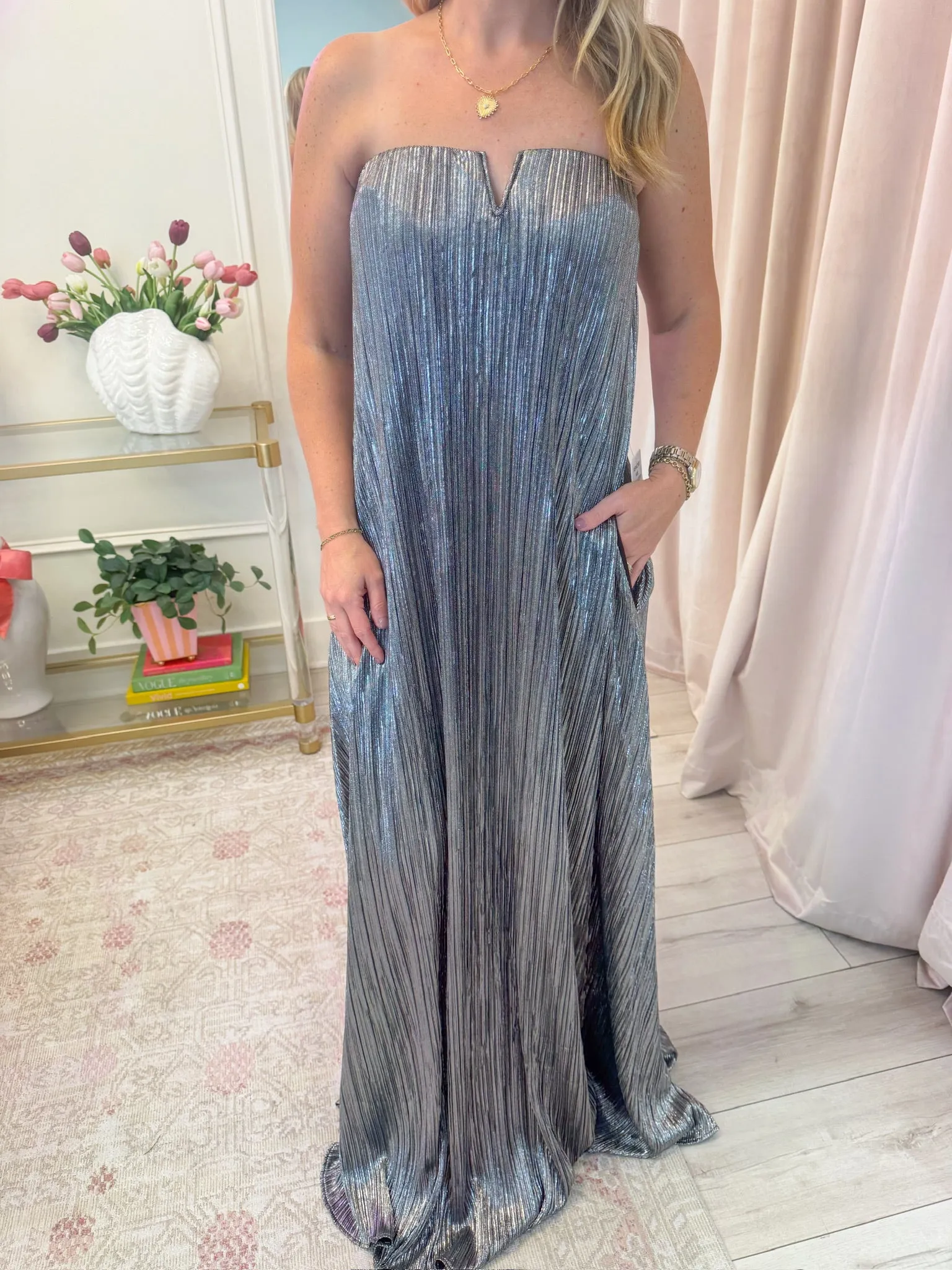 Athena Maxi Dress Pleated Silver sold by Mimosa product image thumbnail 2