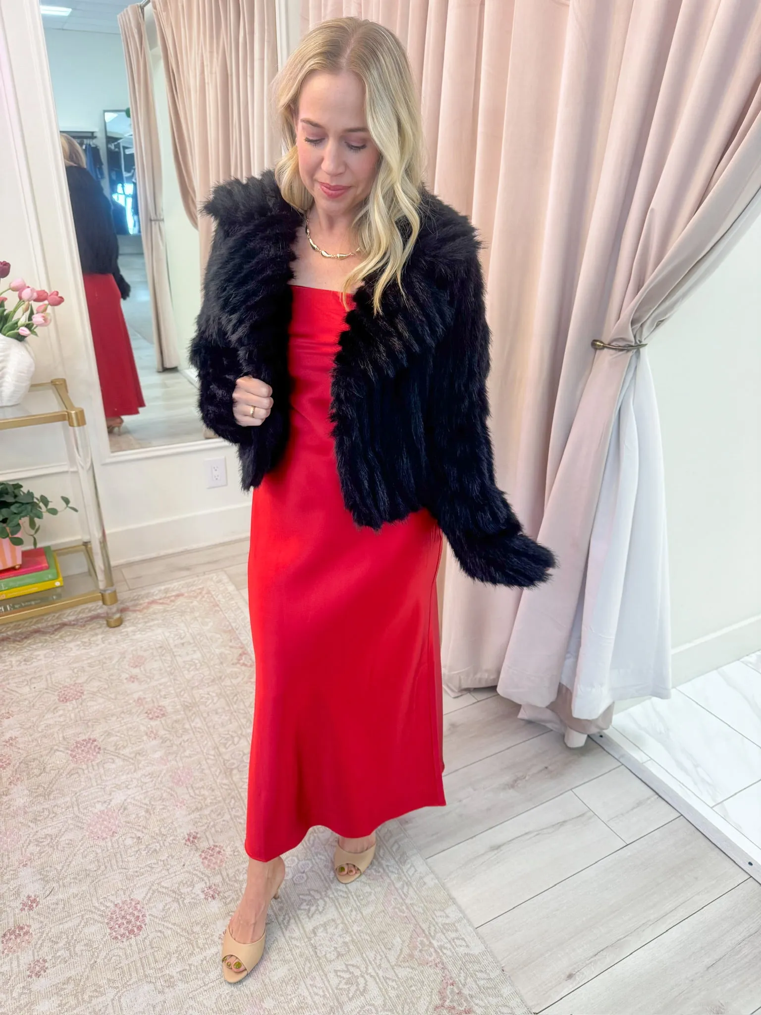 Salt Lake City Crop Jacket Black Faux Fur sold by Mimosa product image thumbnail 2