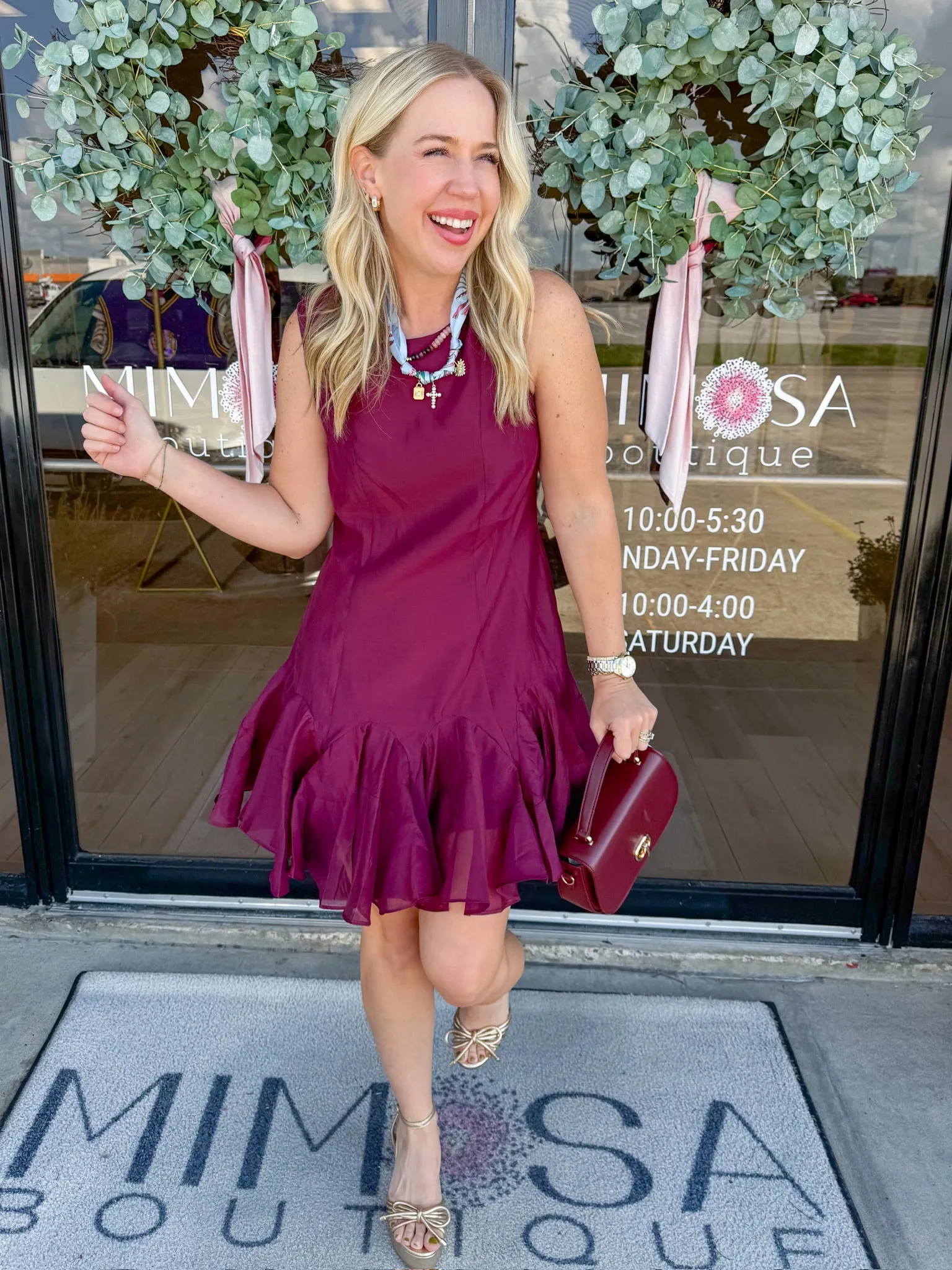 Godet Ruffled Cocktail Dress sold by Mimosa