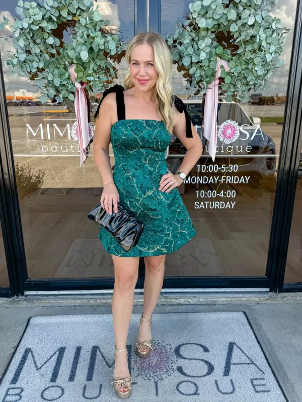 Hannah Burnout Flared Mini Dress sold by Mimosa