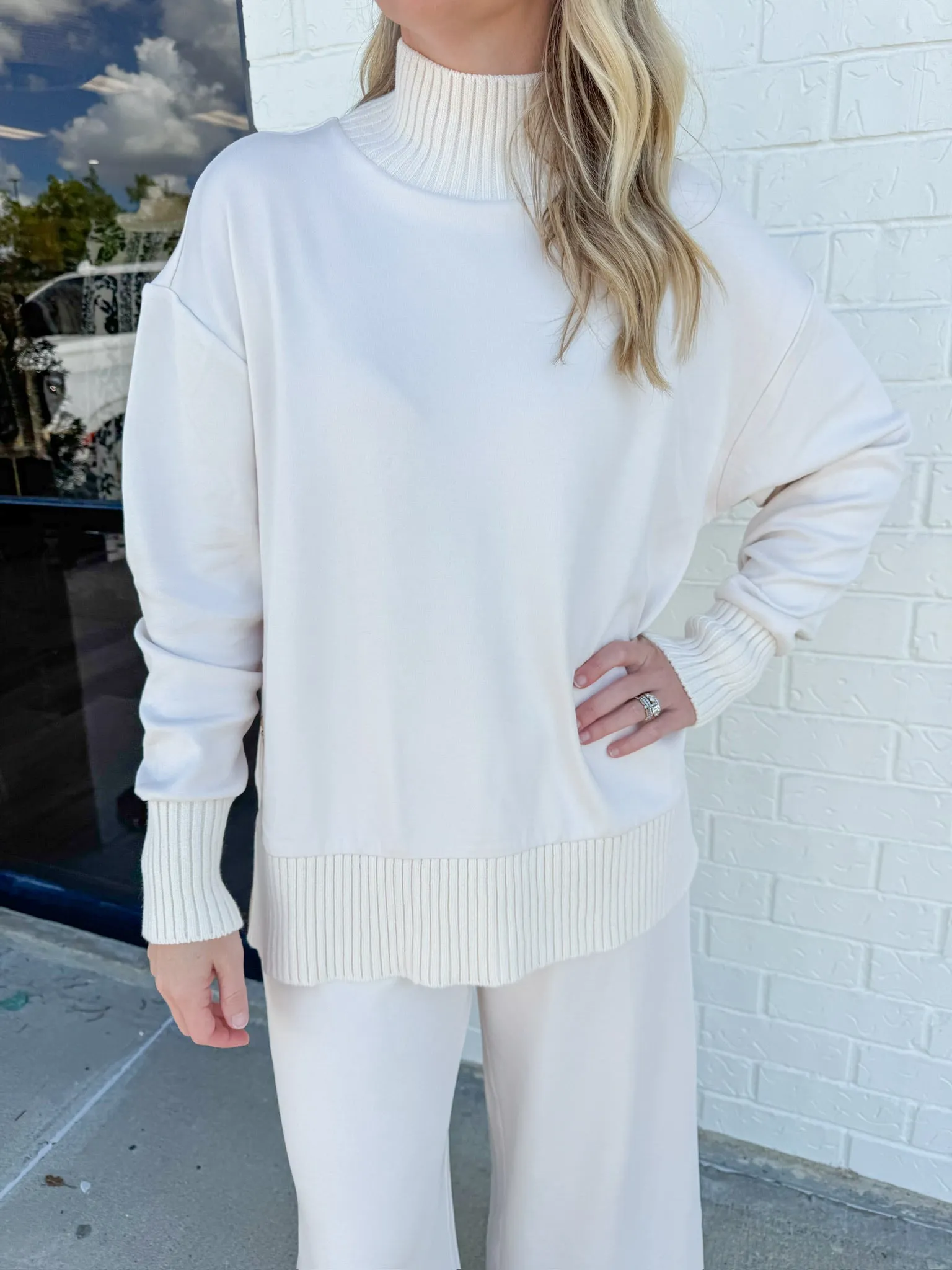 ZS Sable Luxe Mock Neck Sweatshirt sold by Mimosa