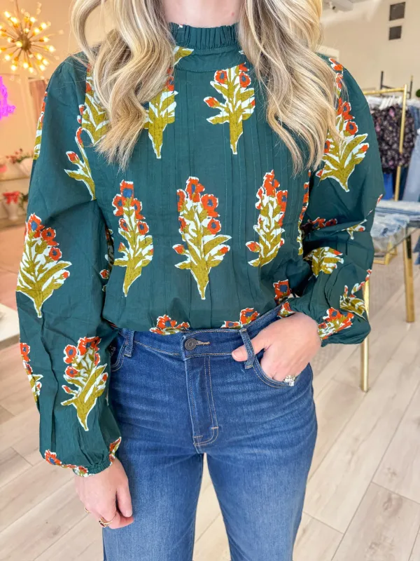 Verde Blooms Blouse sold by Mimosa