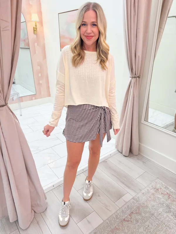 Cotton Slub Cutout LS Top sold by Mimosa