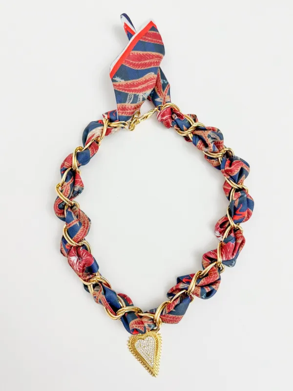 Carson Chain Woven Scarf Necklace sold by Mimosa