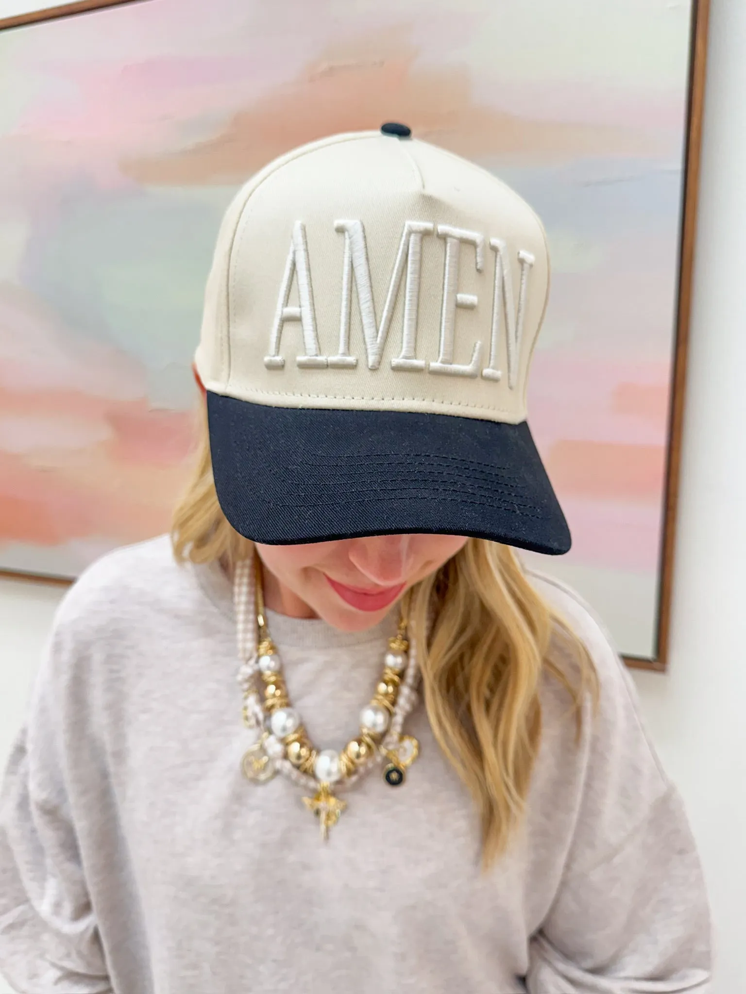 Amen Monochromatic Vintage Trucker Hat sold by Mimosa product image thumbnail 2