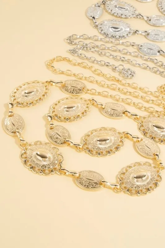 Western Concho Chain Belt sold by Mimosa