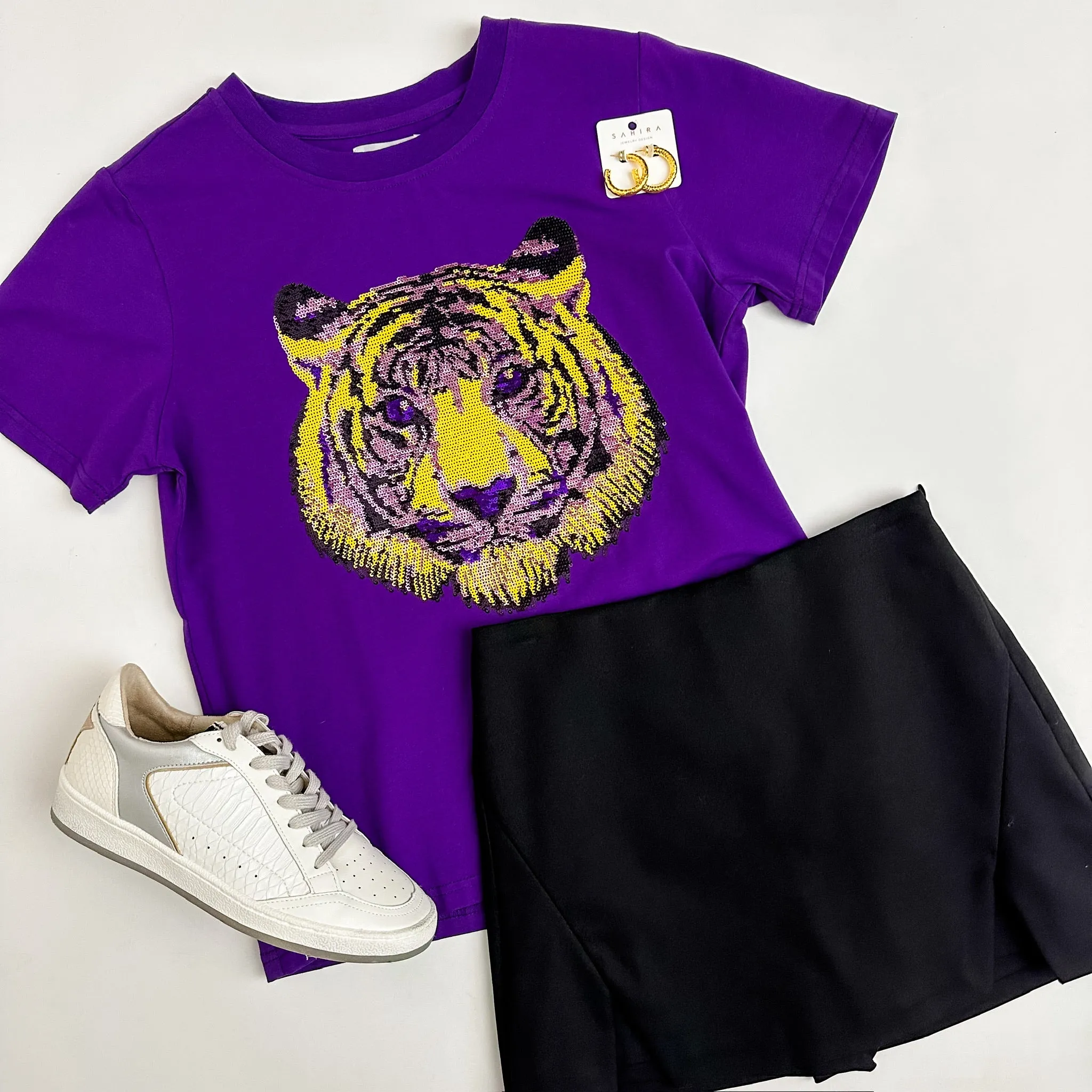 The Sequin Shirt Purple Tiger sold by Mimosa