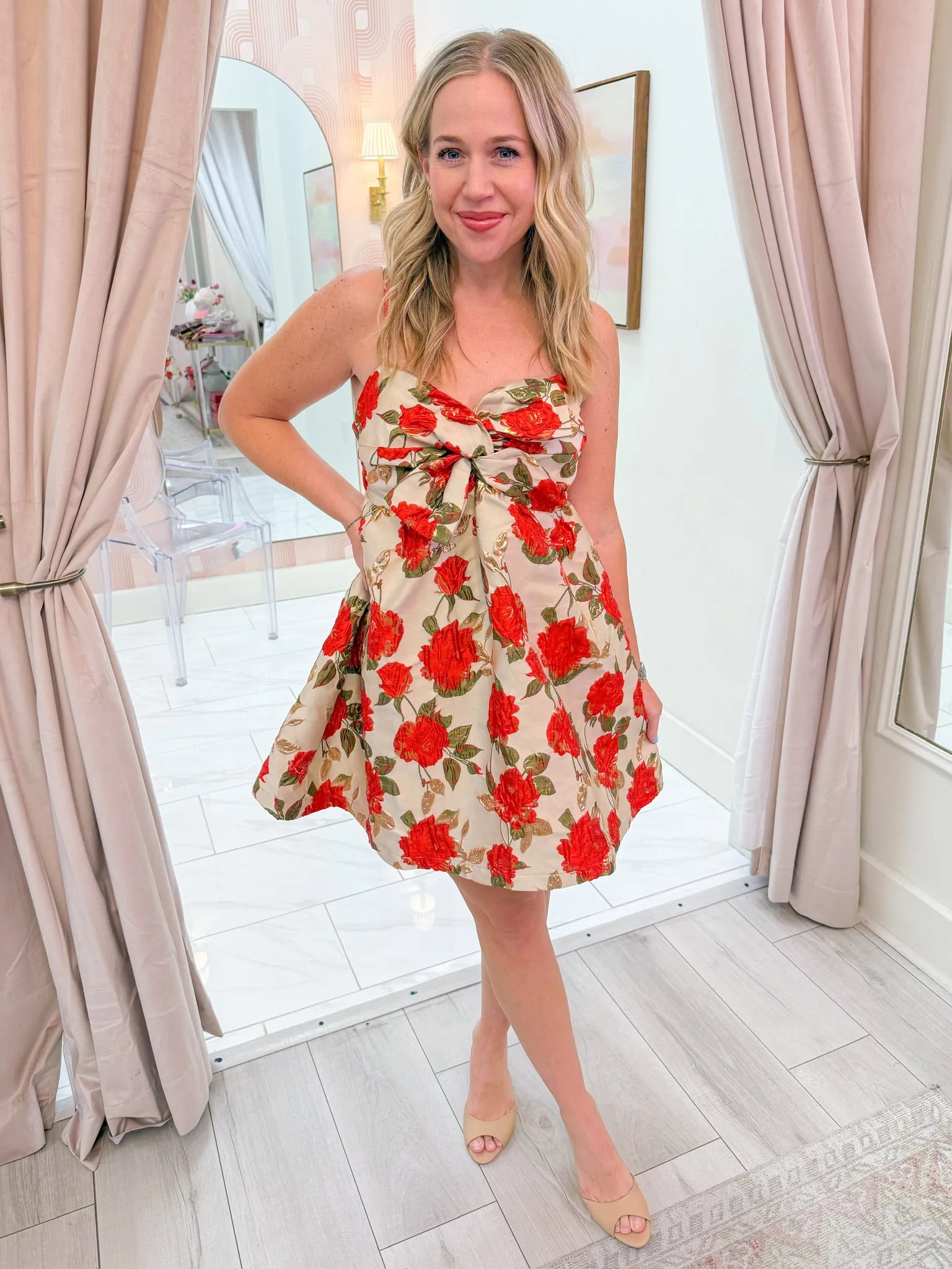 Rosemary Floral Jacquard Mini Dress sold by Mimosa product image thumbnail 2