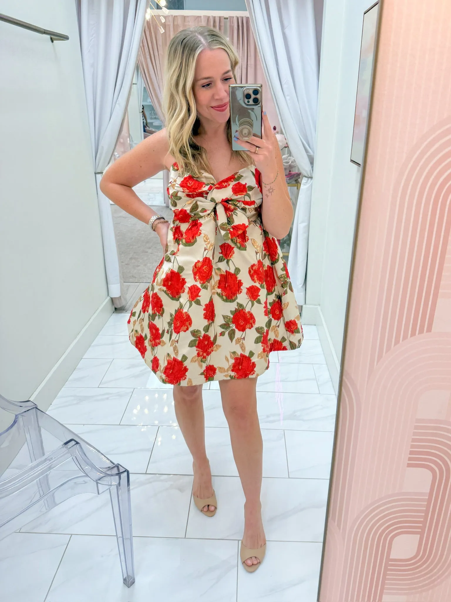 Rosemary Floral Jacquard Mini Dress sold by Mimosa product image thumbnail 4