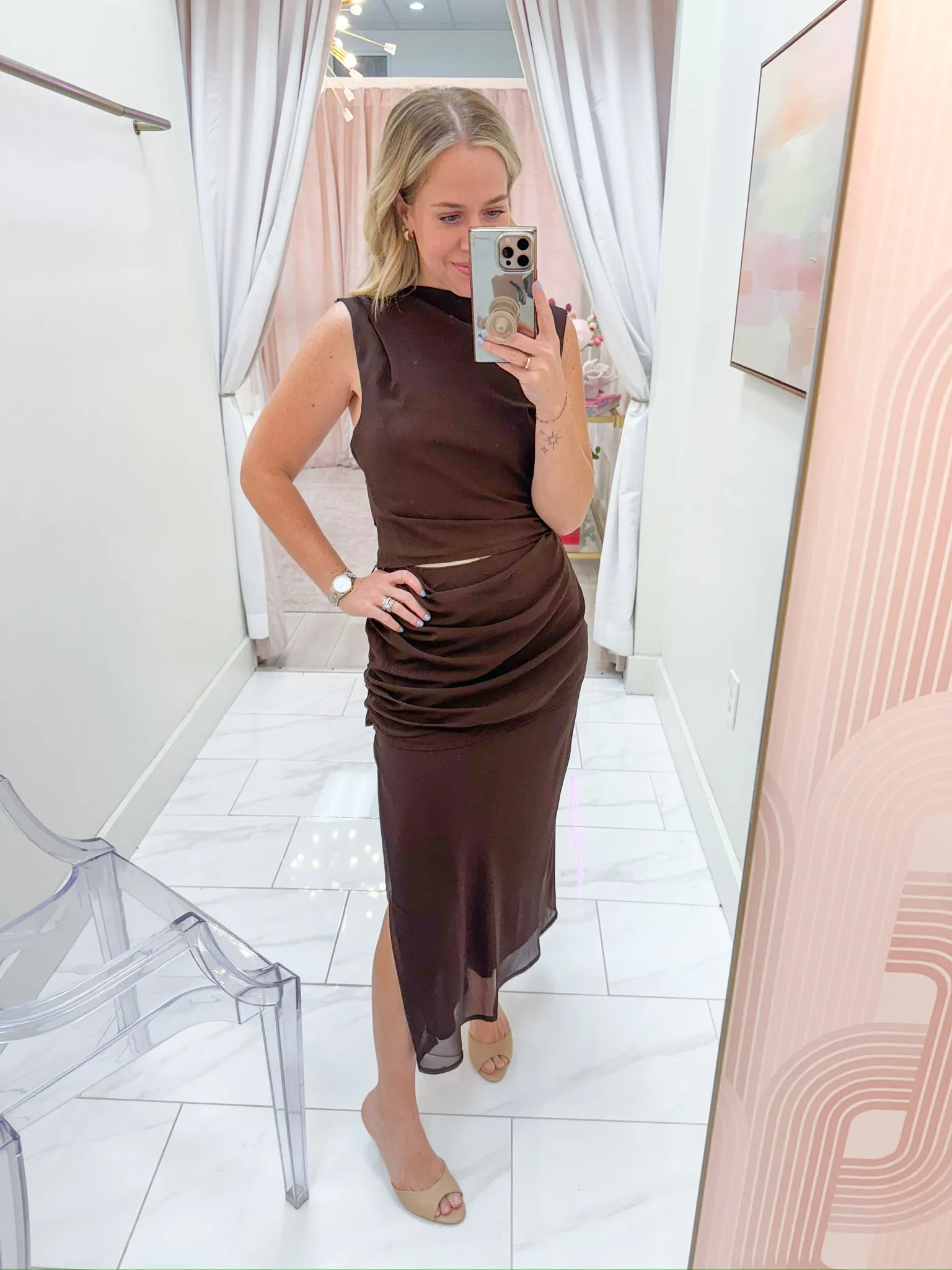 After Dark Draped Tank & Midi Skirt Set sold by Mimosa product image thumbnail 4