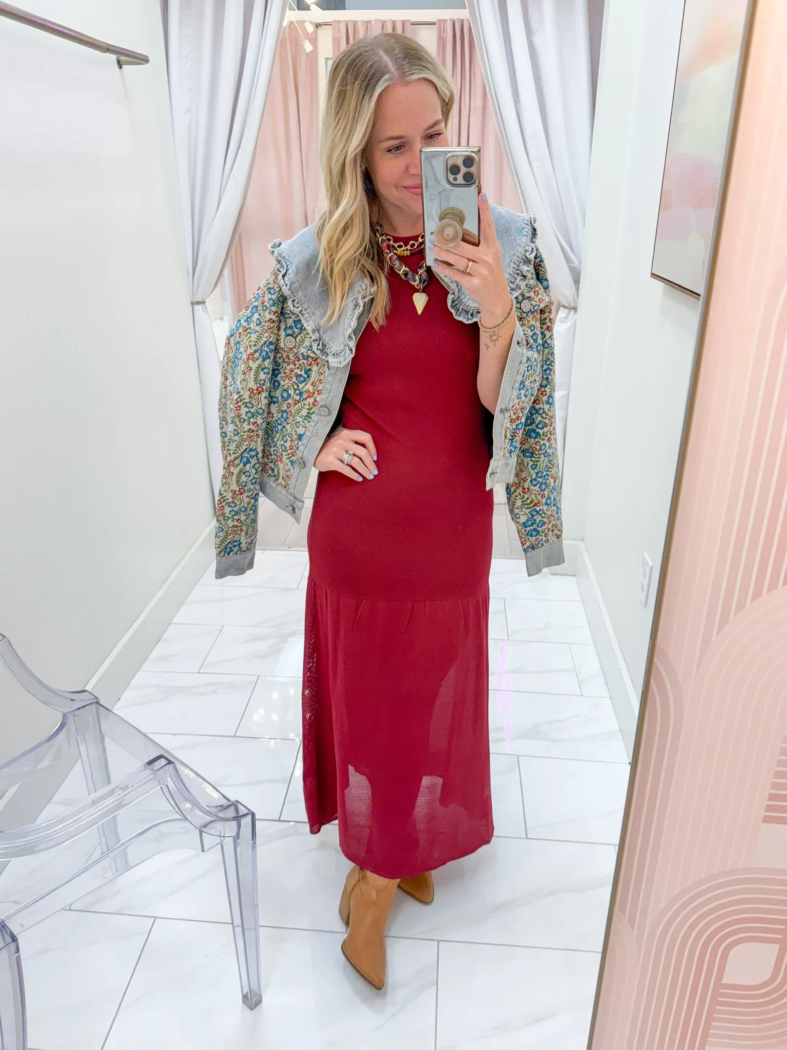 Fiora Floral Jacquard Denim Jacket sold by Mimosa product image thumbnail 3
