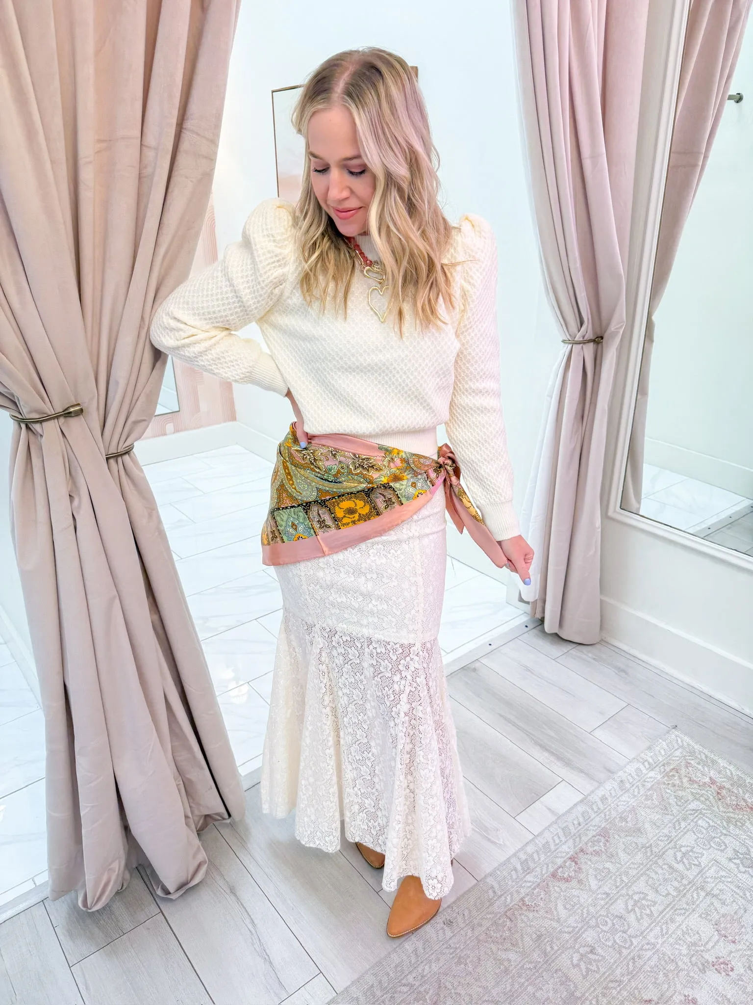 Making Promises Lace Maxi Skirt sold by Mimosa product image thumbnail 3