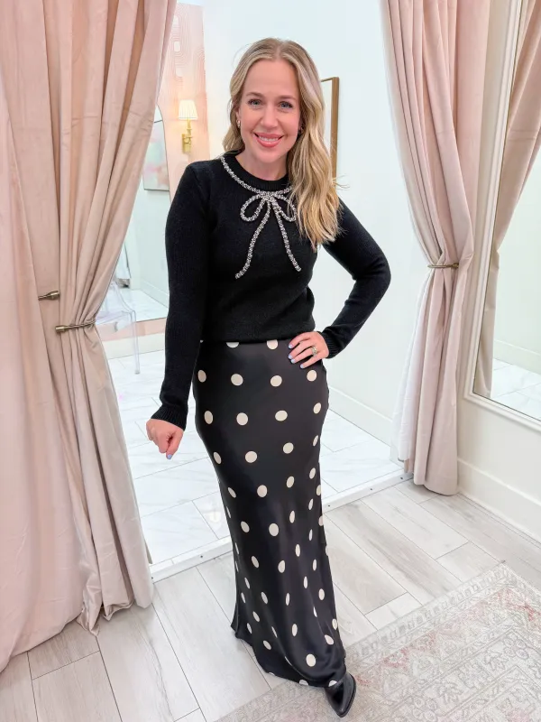 Rhinestone Bow Knit Sweater sold by Mimosa