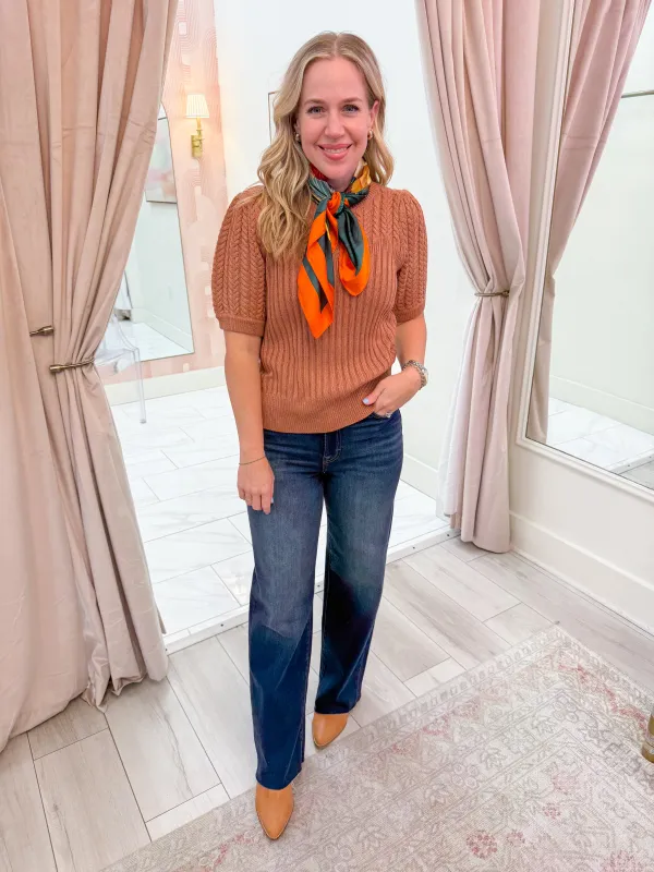 Cinnamon Stick Short Sleeve Sweater Top sold by Mimosa