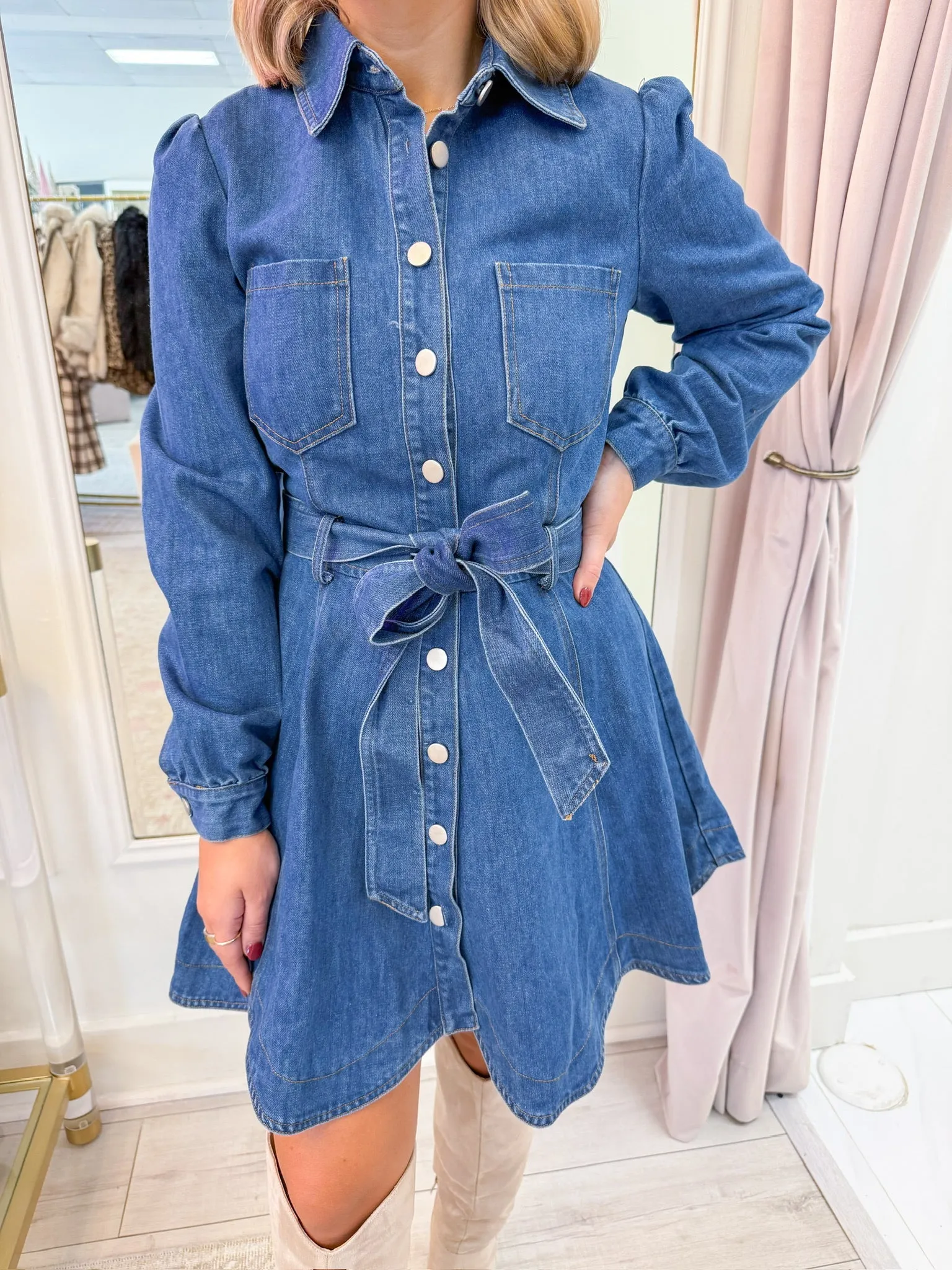 Hill Country Denim Mini Dress sold by Mimosa product image thumbnail 2