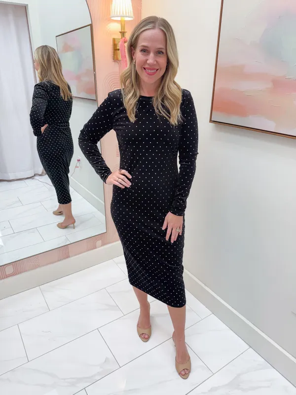 Hailee Studded Velvet Midi Dress made by Steve Madden