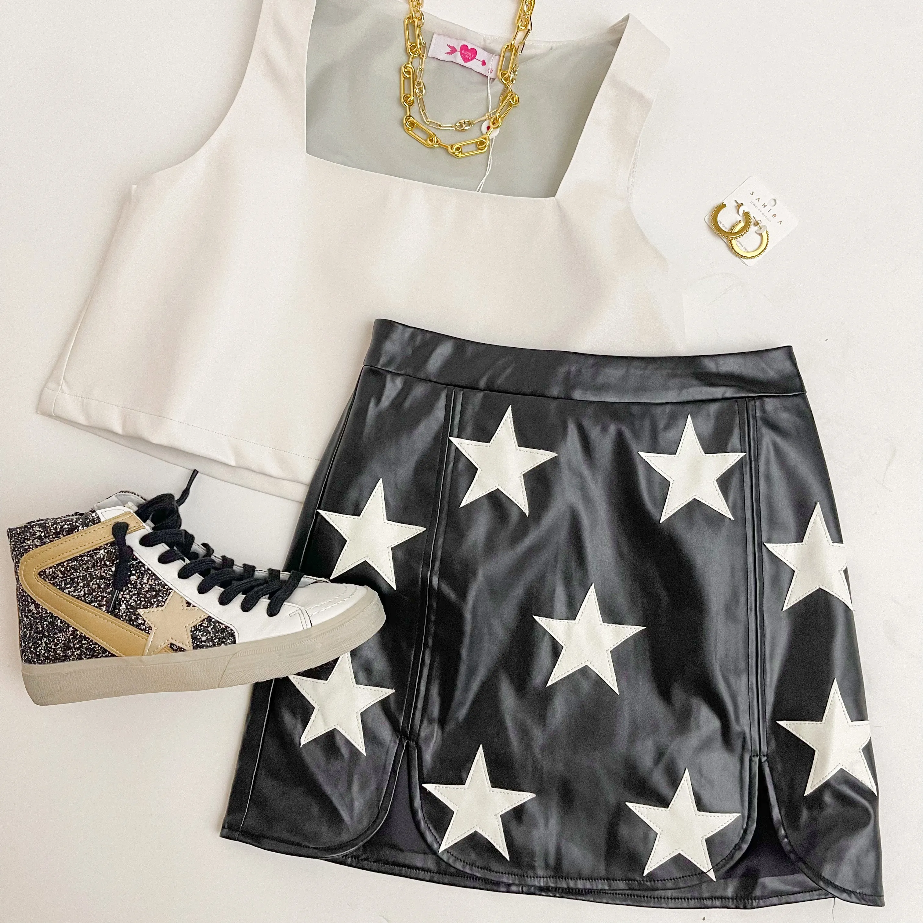 Manning Leather Crop Tank sold by Mimosa product image thumbnail 2