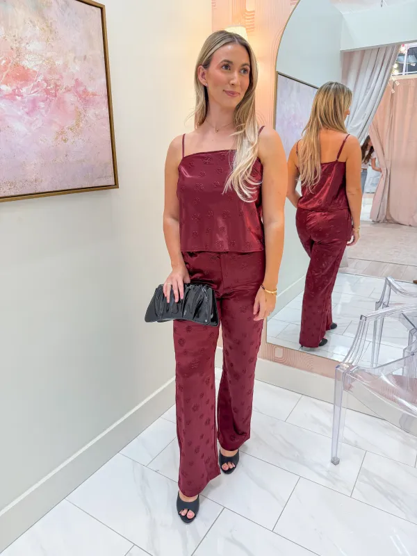 Rosette Reverie Satin Pant Set sold by Mimosa