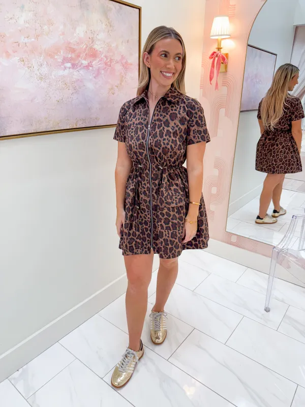 Leopard Weekend Performance Cinch Dress sold by Mimosa