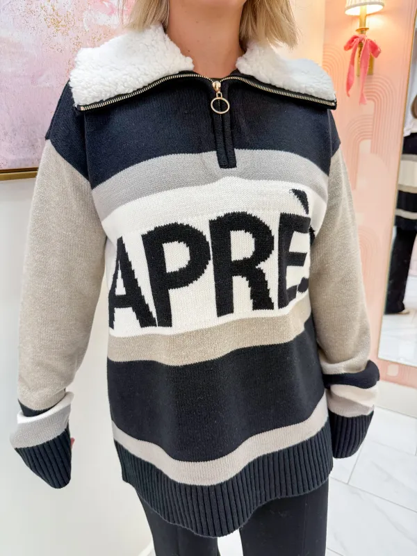 Weston Half Zip Pullover Apres Stripe Knit sold by Mimosa