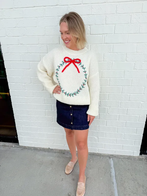Christmas Wreath Knit Sweater made by BiBi