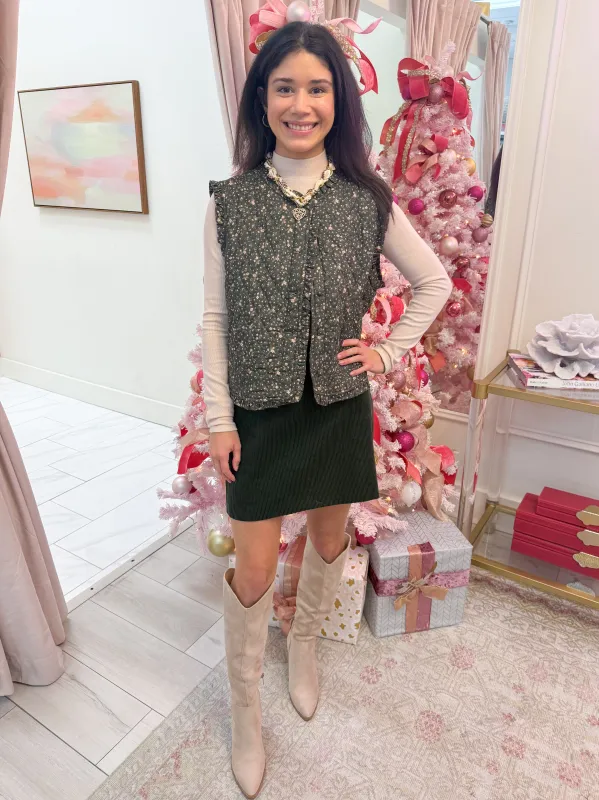 Ditsy Floral Quilted Vest sold by Mimosa