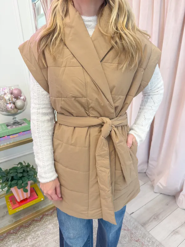 Uptown Padded Wrap Vest made by Fate