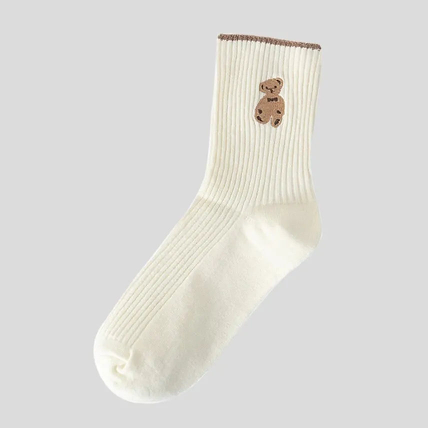 Teddy Bear Embroidered Crew Socks sold by Mimosa product image thumbnail 3