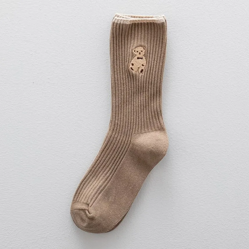 Teddy Bear Embroidered Crew Socks sold by Mimosa product image thumbnail 5