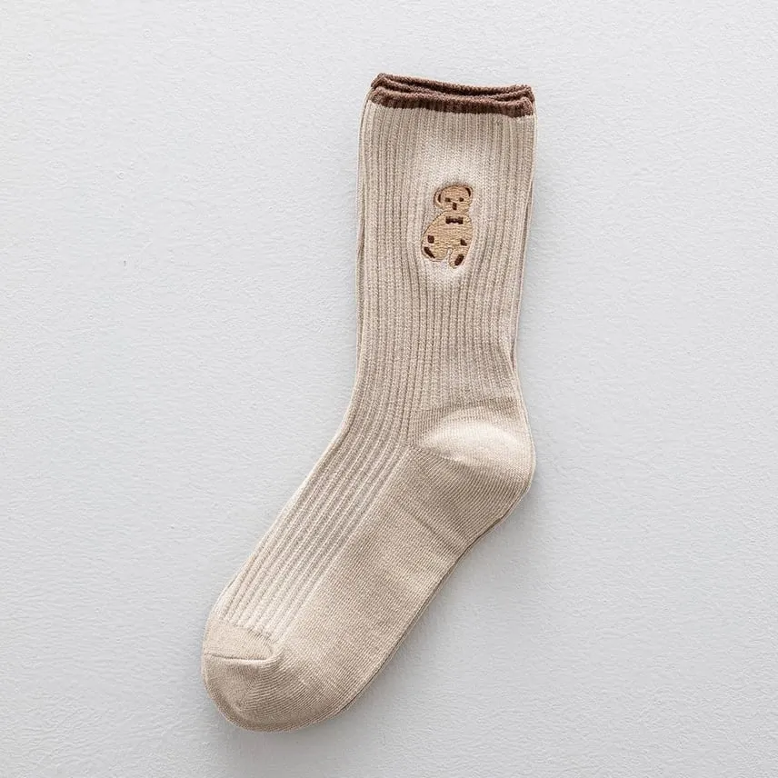 Teddy Bear Embroidered Crew Socks sold by Mimosa product image thumbnail 4