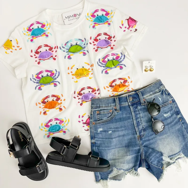 Scattered Sequin Crab Tee sold by Mimosa