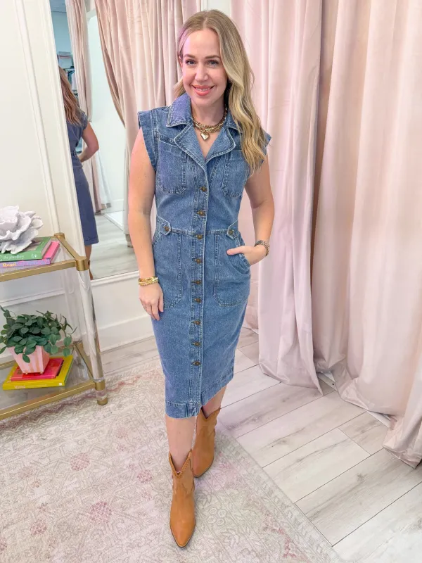 Julieta Denim Midi Dress sold by Mimosa