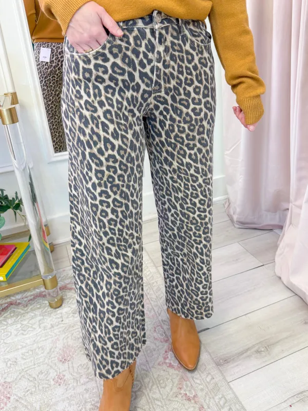 Olivia Crop Wide Leg Leopard sold by Mimosa