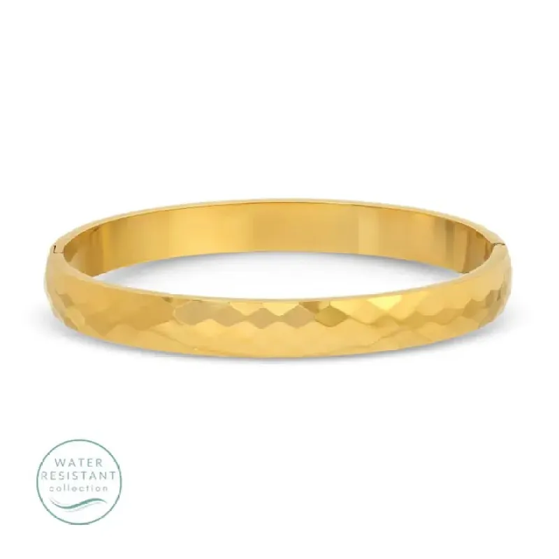 Textured Hinged Bangle sold by Mimosa