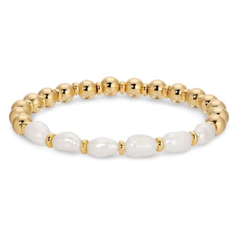 Perfectly Accented Pearl Stretch Bracelet sold by Mimosa