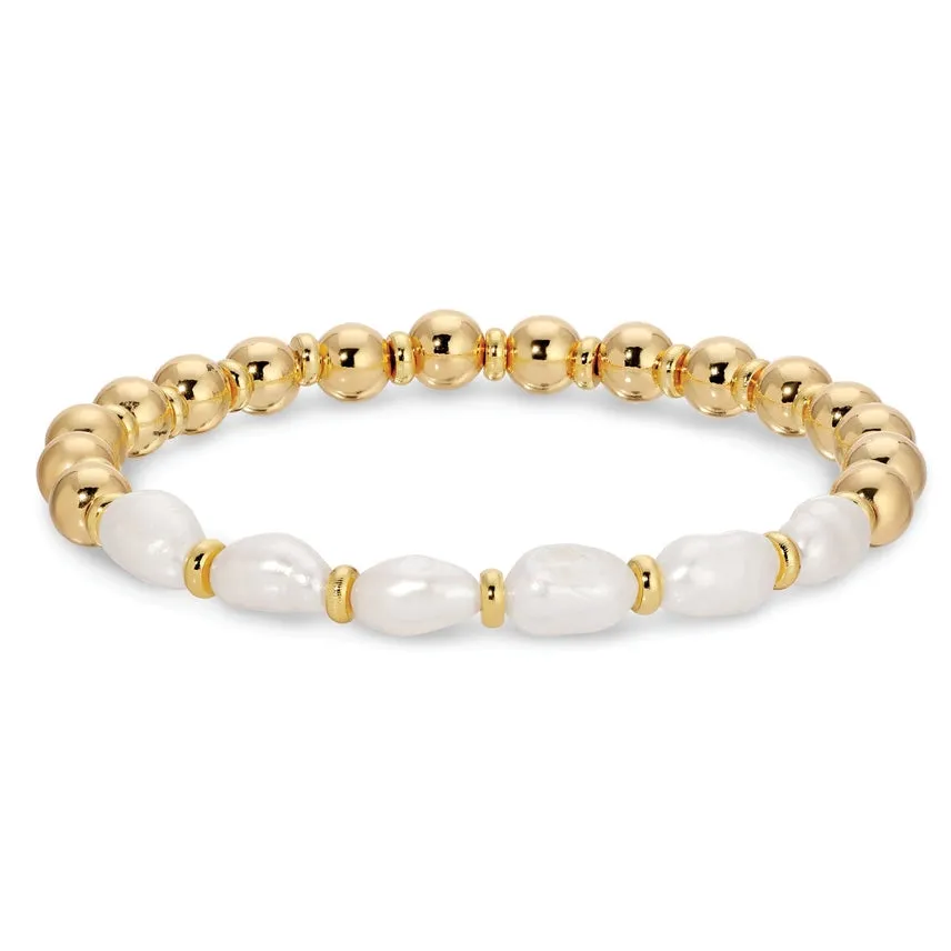 Perfectly Accented Pearl Stretch Bracelet sold by Mimosa
