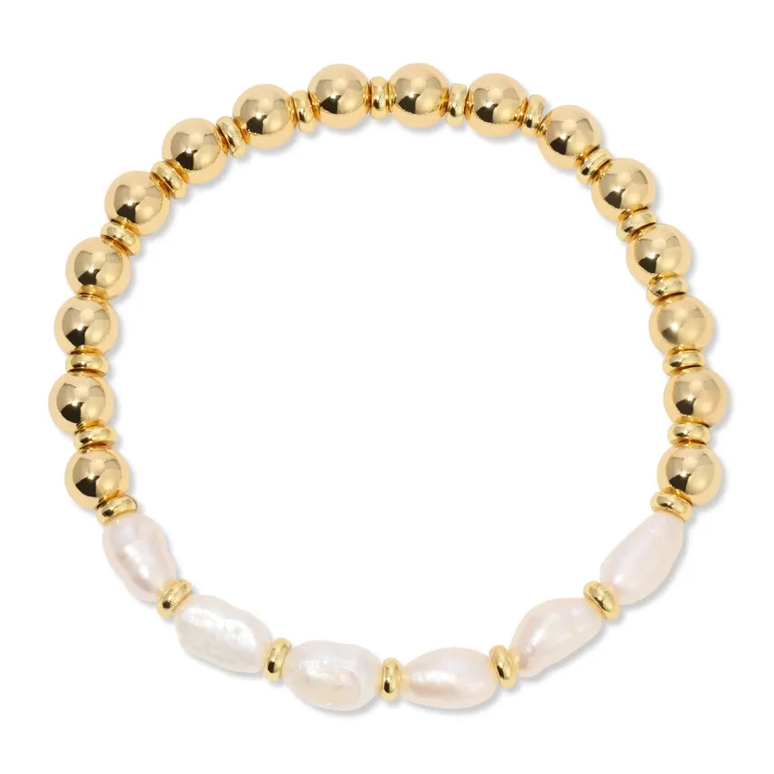 Perfectly Accented Pearl Stretch Bracelet sold by Mimosa product image thumbnail 2