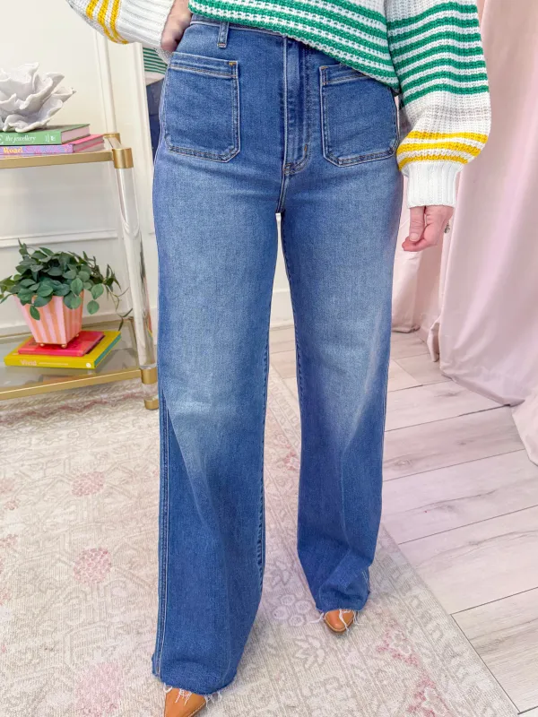 Far Out High Rise Wide Leg Vintage City sold by Mimosa