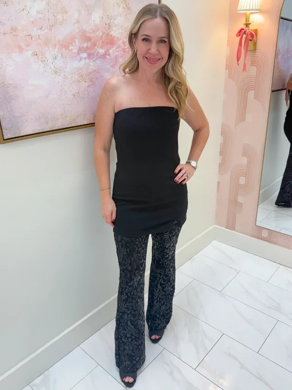 Stardom Strapless Sequin Jumpsuit sold by Mimosa