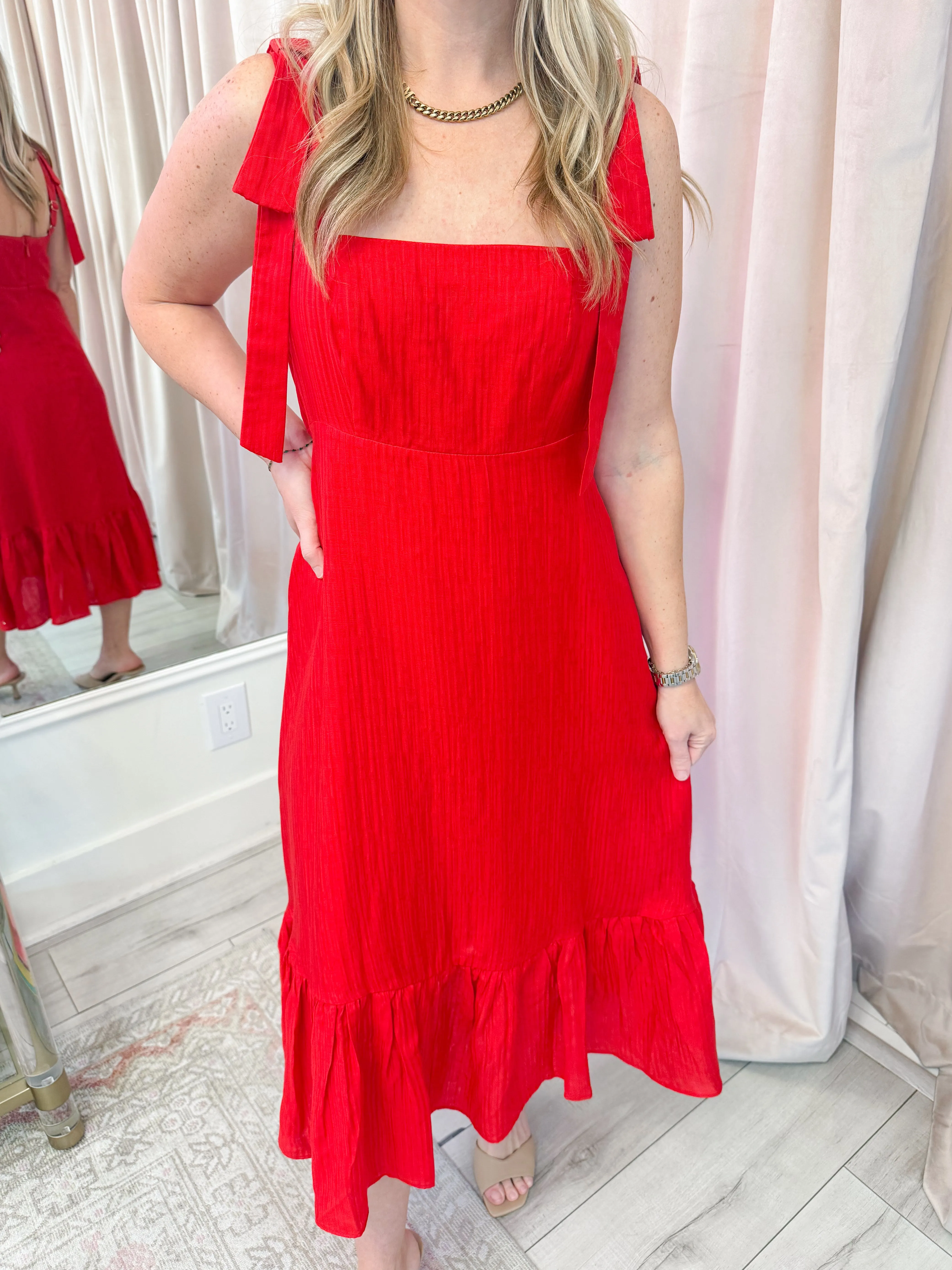 Ingrid Bow Strap Midi Dress sold by Mimosa product image thumbnail 2